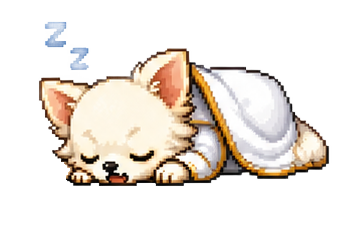 AI生成のドット絵キャラクター（眠っているポーズ）